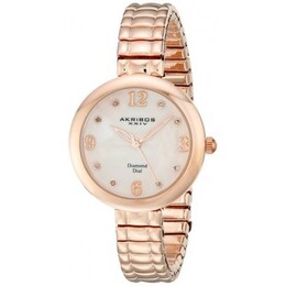 Akribos XXIV Impeccable Mother of Pearl Rose Gold-tone Ladies Watch ak765rg