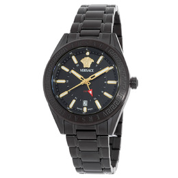 Versace V-Code GMT Quartz Black Dial Mens Watch veafa0824