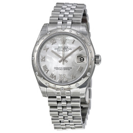 Pre-owned Rolex Oyster Perpetual Diamond Mother of Pearl Dial Ladies Watch 178344mrdj