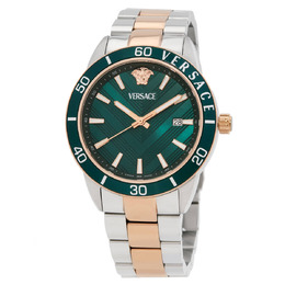 Versace Greca Urban Quartz Green Dial Mens Watch veyca0624