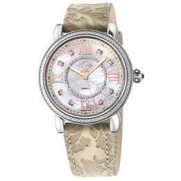 Gevril Marsala Diamond Mother of Pearl Dial Ladies Watch 9860
