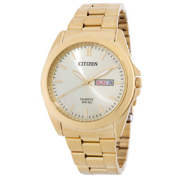 Citizen BF0583-59P Quartz Mens Watch Gold Dial, Stainless Steel Case, Analog Display, Mineral Crystal