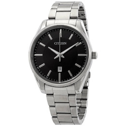 Citizen Quartz Black Dial Stainless Steel Mens Watch bi1030-53e