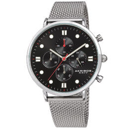 Akribos XXIV Quartz Black Dial Mens Watch ak1113ssb