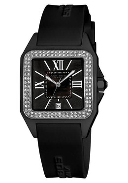 Akribos XXIV Black Mother of Pearl Dial Black Ceramic Ladies Watch ak546bk