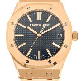 Audemars Piguet 15510OR.OO.1320OR.03 Royal Oak Mens Automatic Watch - Blue Dial, Rose Gold Toned Case