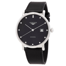 Longines Elegant Automatic Diamond Black Dial Mens Watch L4.911.4.78.2
