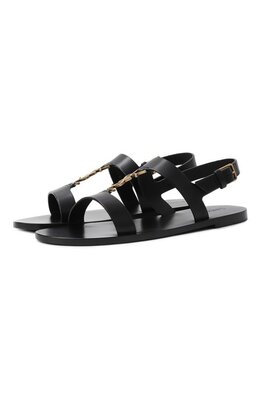 Saint Laurent: Чёрные сандалии 