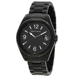 Armani Exchange Mens Quartz Watch AX1422 Black Dial Stainless Steel