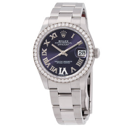 Rolex Datejust 31 Automatic Diamond Purple Dial Ladies Watch 278384audo