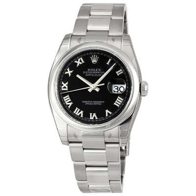 Pre-owned Rolex Datejust 116200-BKRO - Black Dial Mens Watch (black, arb25536)