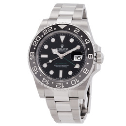 Pre-owned Rolex Gmt-Master Ii Black Dial Mens Watch m126710grnr-0004