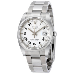 Rolex Oyster Perpetual Date 34 White Dial Stainless Steel Bracelet Automatic Mens Watch 115200wro