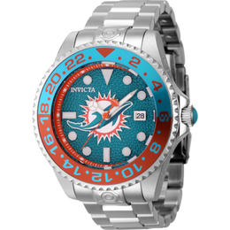 Invicta NFL Miami Dolphins Automatic Date Dive Green Dial Mens Watch 45029