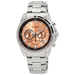 Citizen Chronograph Quartz Peach Dial Mens Watch an8200-50x