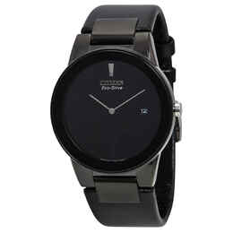 Citizen Eco Drive Axiom Black Dial Black Leather Mens Watch au1065-07e