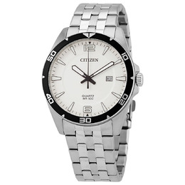 Citizen Quartz White Dial Stainless Steel Mens Watch bi5051-51a