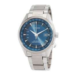 Citizen Perpetual World Time GMT Eco-Drive Blue Dial Mens Watch cb0270-87l