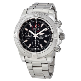 Pre-owned Breitling Super Avenger Chronograph Automatic Chronometer Black Dial Mens Watch a13375101b1a1