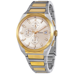 Fossil Everett Chronograph Quartz Cream Dial Mens Watch FS5796