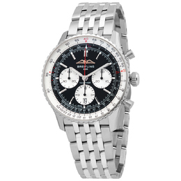 Pre-owned Breitling Navitimer Chronograph Automatic Chronometer Black Dial Mens Watch ab0138211b1a1