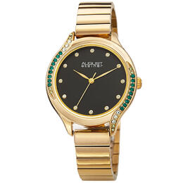 August Steiner AS8279GN Ladies Quartz Watch Green Dial Composite Metal Case with Crystal Bezel