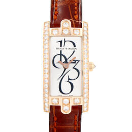 Pre-owned Harry Winston Avenue Quartz Silver Dial Ladies Watch 054082