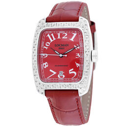 Locman Classic Quartz Red Dial Ladies Watch 487rd2d/rd