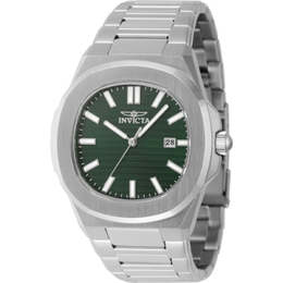 Men's Invicta 48323 Speedway Quartz Green Dial Watch - Silver Stainless Steel Case and Bracelet