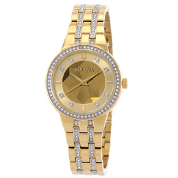 Bulova Phantom Quartz Crystal Champagne Dial Ladies Watch 97l176