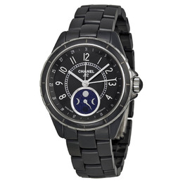 Chanel J12 Black Ceramic Moonphase Unisex Watch h3406