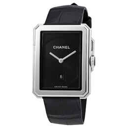 Chanel Boy-Friend Black Guilloche Dial Ladies Watch h4884