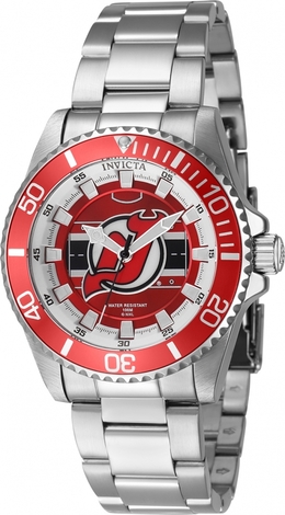 Invicta NHL New Jersey Devils Red Dial Ladies Watch (42221)