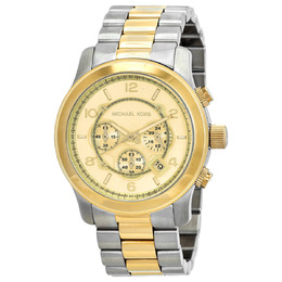 Michael Kors Runway Chronograph Quartz Gold Dial Unisex Watch mk9075