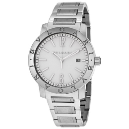 Pre-owned Bulgari Bulgari Off White Dial Stainless Steel Automatic Mens Watch 102055