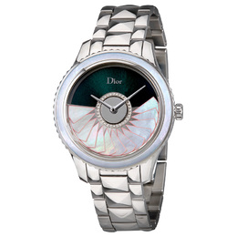 Pre-owned Dior Dior Viii Grand Bal Green Translucent (Diamond-set) (Pink Hems) Dial Ladies Watch cd153b11m002