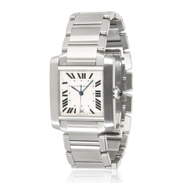 Pre-owned Cartier Tank Francaise Silver Dial Mens Watch w51002q3
