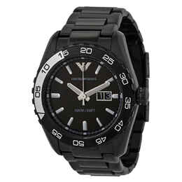Emporio Armani Sportivo AR6049 Black Dial Ion Plated Mens Watch