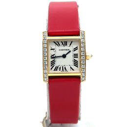 Pre-owned Cartier Tank Francaise Diamond Silver Dial Ladies Watch we100131