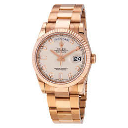 Rolex Day-Date Ivory Diamond Dial Automatic 36mm 18kt Everose Gold Oyster Watch 118235ivdo