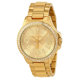 Juicy Couture Jetsetter Gold Dial Gold-Plated Stainless Steel Swarovski Crystal Ladies Watch 1900959
