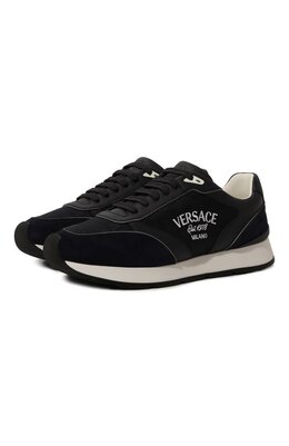 Versace: Тёмные кроссовки 
