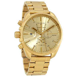 Diesel MS9 Lefty Chronograph Quartz Gold Sunray Dial Mens Watch dz4475