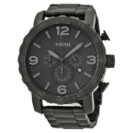 Fossil Nate Chronograph jr1401, Black Dial, Ion-Plated Stainless Steel