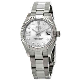Rolex Lady Datejust Automatic Silver Roman Diamond Dial Ladies Oyster Watch 279174srdo
