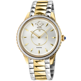 Gevril Siena 11704-425 Ladies Quartz Watch: Silver Dial, Diamond Bracelet