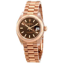 Rolex Lady Datejust Chocolate Dial 18K Everose Gold Automatic 28 mm Ladies Watch 279175chsp