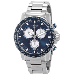 Tissot Supersport Chronograph Men's - Quartz Movement, Sapphire Crystal, Blue Dial, 45mm Stainless Steel Case, Water Resistant to 100m