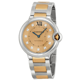 Cartier Ballon Bleu Rose Gold Dial Steel and 18kt Rose Gold Ladies Watch we902054