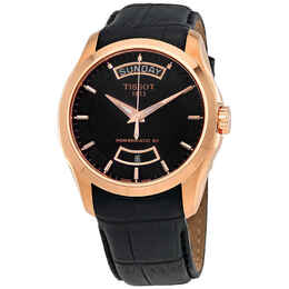 Tissot Couturier Automatic Black Dial Watch with Rose Gold PVD Stainless Steel Case, Article Number: T0354073605101